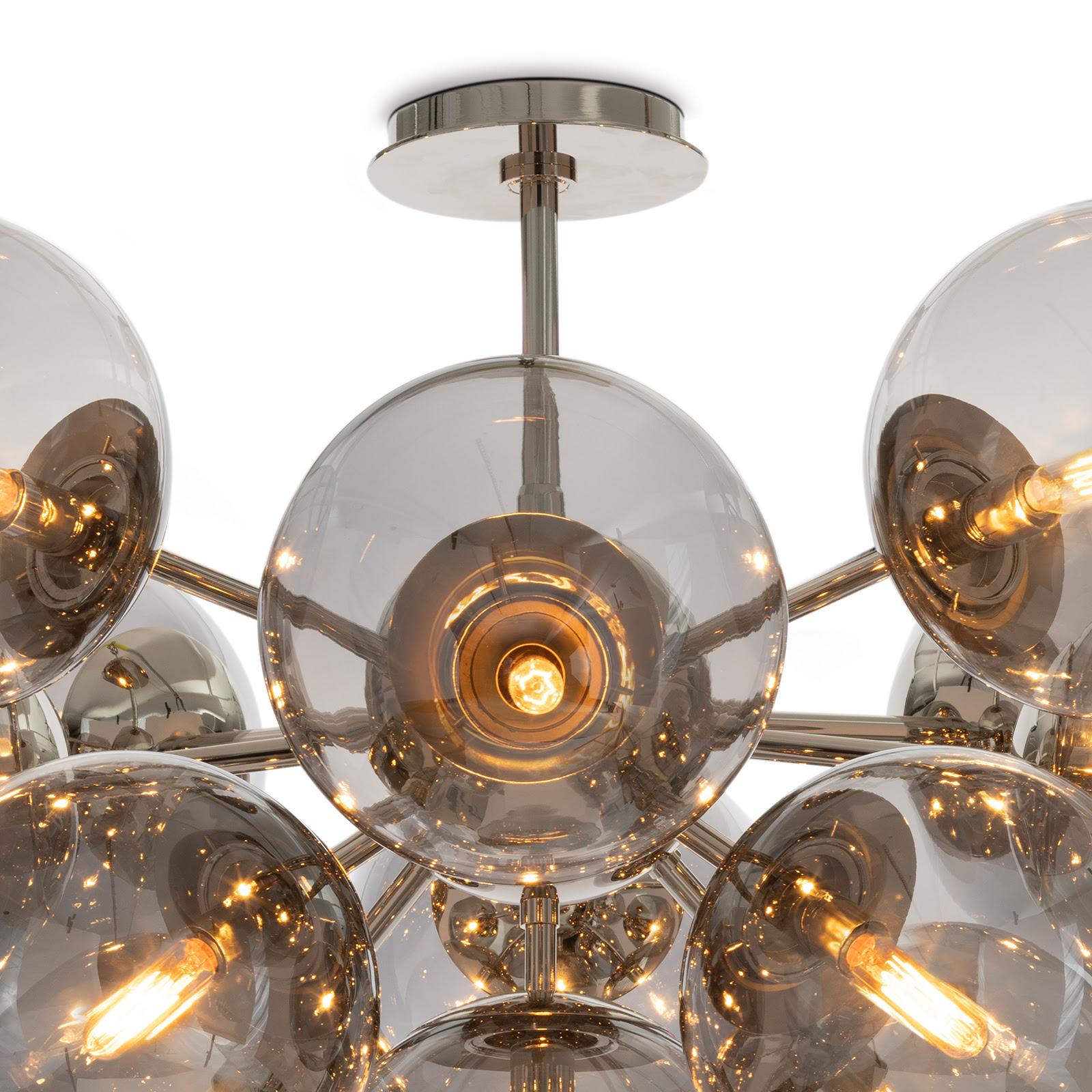 Nickel Shine Flush Mount With Smoke Glass | Regina Andrew Detroit